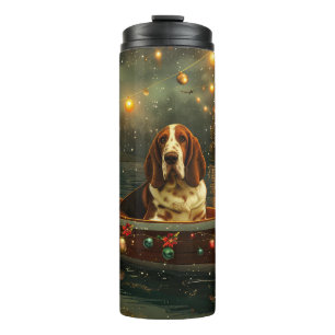 Basset Hound Christmas Festive Voyage Thermal Tumbler