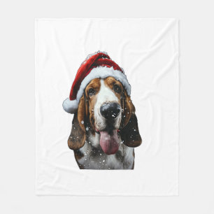 Basset Hound Christmas  Fleece Blanket