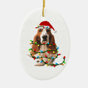 basset hound christmas funny basset hound dog love ceramic ornament