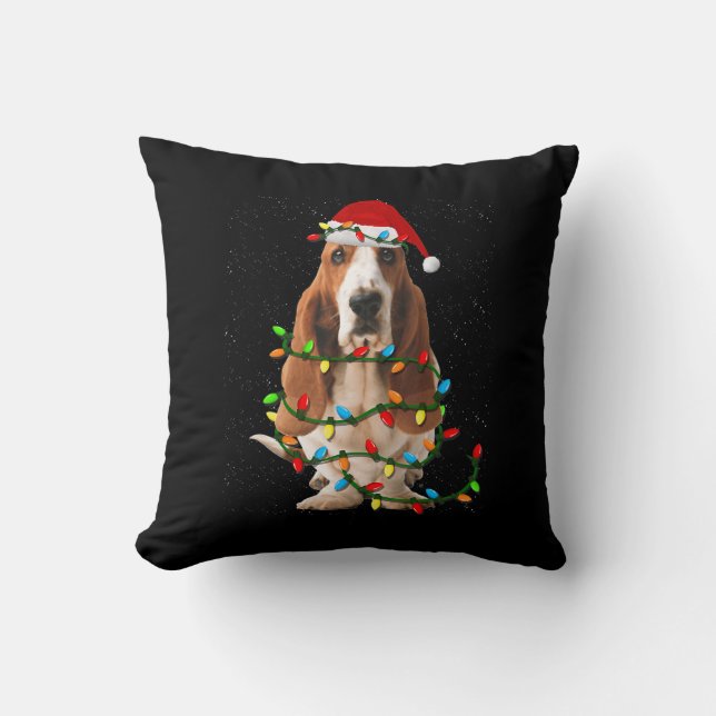 basset hound christmas funny basset hound dog love cushion (Front)