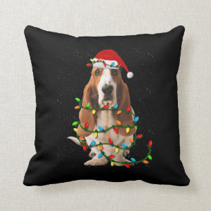 basset hound christmas funny basset hound dog love cushion