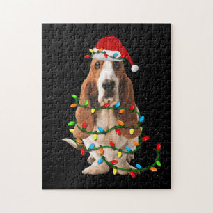 basset hound christmas funny basset hound dog love jigsaw puzzle