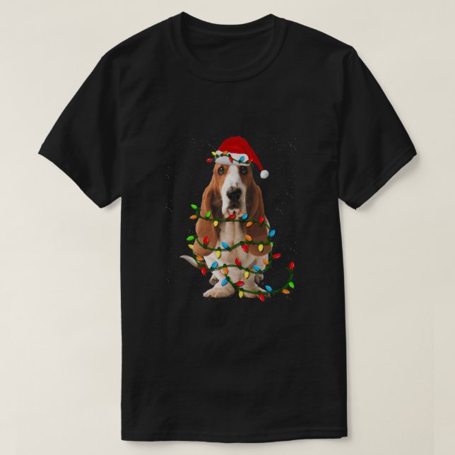 Basset Hound Christmas Funny Basset Hound Dog Love T-Shirt (Design Front)