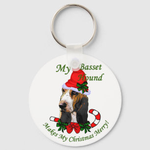 Basset Hound Christmas Gifts Key Ring