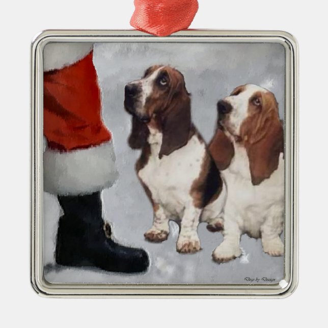 Basset Hound Christmas Gifts Ornament (Front)