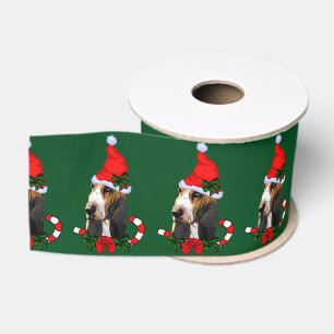 Basset Hound Christmas Grosgrain Ribbon