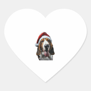 Basset Hound Christmas Heart Sticker