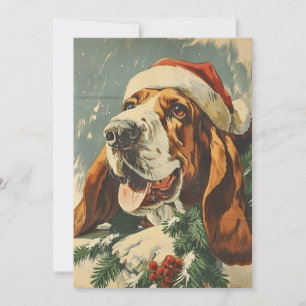 Basset Hound Christmas  Holiday Card