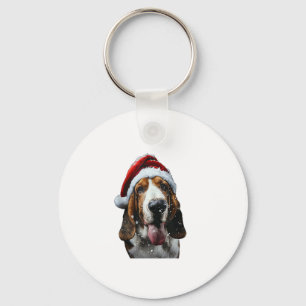 Basset Hound Christmas  Key Ring