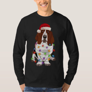 Basset Hound Christmas Lights Xmas Dog Lover T-Shirt