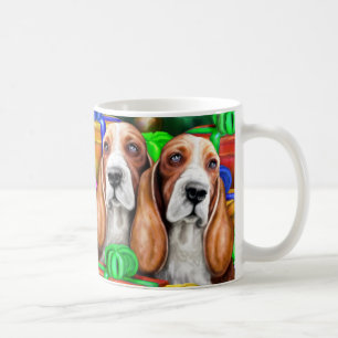 Basset Hound Christmas Open Gifts Coffee Mug