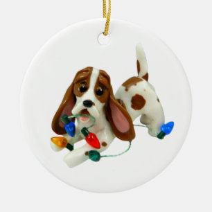 Basset Hound Christmas Ornament