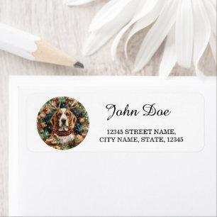 Basset Hound Christmas Return Address Return Address Label