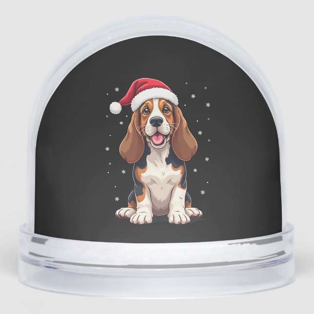 Basset Hound Christmas Tank Top Snowglobe (Front)