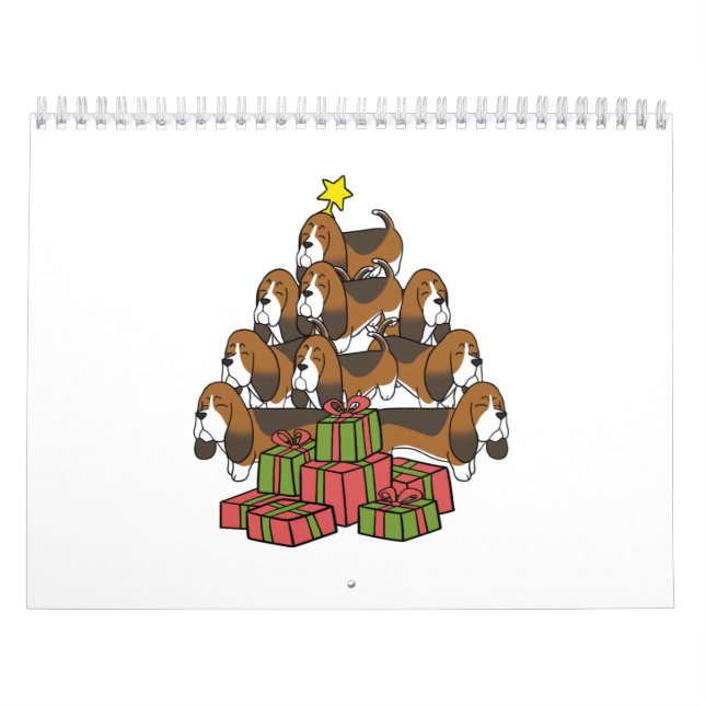 Basset Hound Christmas Tree Calendar (Cover)