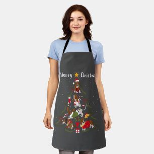 Basset Hound Christmas Tree Xmas Dog Lover Apron