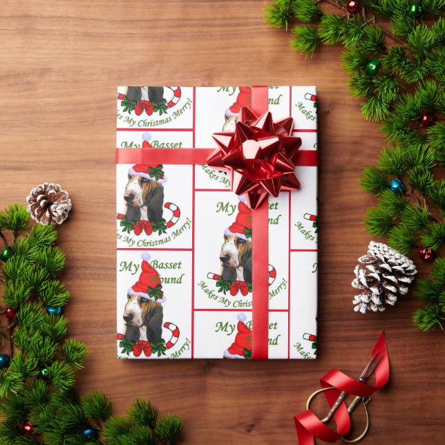 Basset Hound Christmas Wrapping Paper (Holiday Gift)