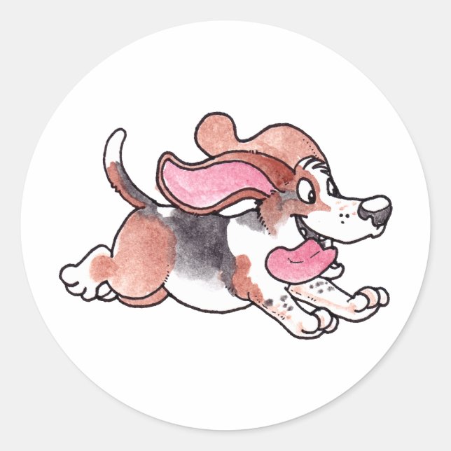 Basset Hound Classic Round Sticker (Front)