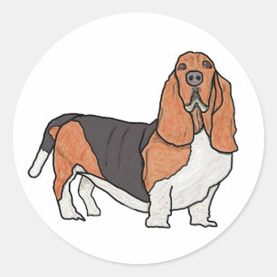 Basset Hound Classic Round Sticker