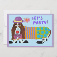 Basset Hound Clown Let's Party
