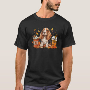 Basset Hound Coffee Warm Cozy Fall Autumn Vibes T-Shirt