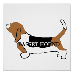 Basset Hound colour name silhouette Poster