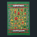 Basset Hound Countdown Christmas Advent Calendar Tea Towel<br><div class="desc">Basset Hound Countdown Christmas Advent Calendar kitchen towel features a watercolor of a Basset Hound with a Christmas dog green hooded cape. Funny design for Dog Lovers!</div>