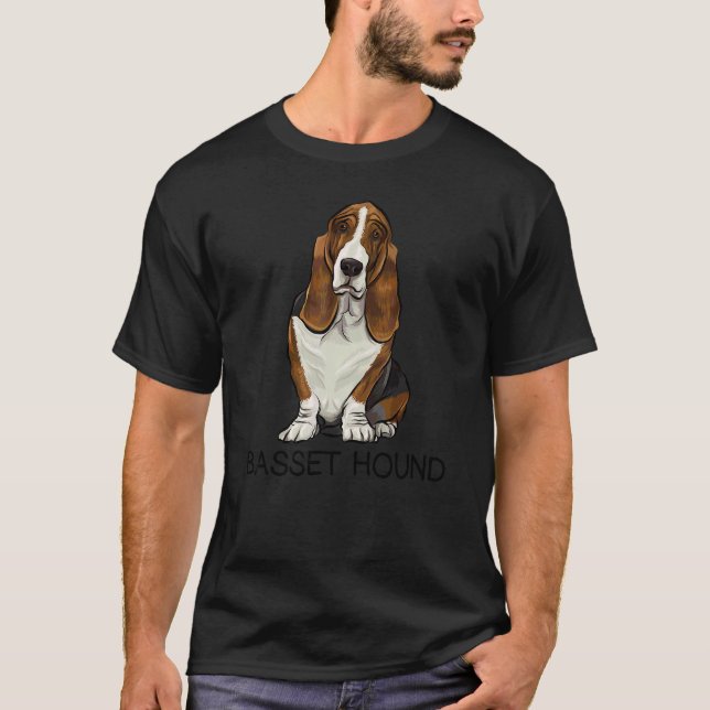Basset Hound Crazy Dog T-Shirt (Front)