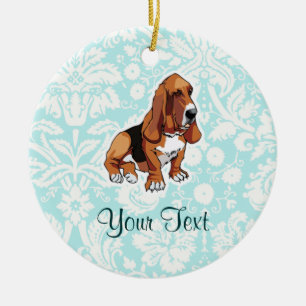 Basset Hound; Cute Ceramic Ornament