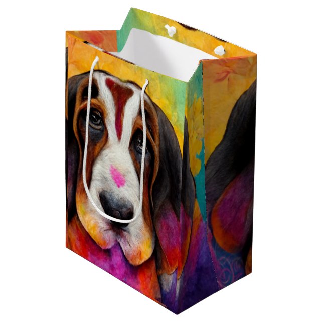 Basset hound cute dog   gift bag (Front Angled)