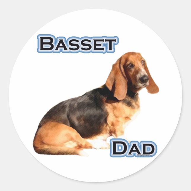 Basset Hound Dad 4 - Sticker (Front)