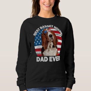 Basset Hound Dad American Flag Basset Hound  Patri Sweatshirt
