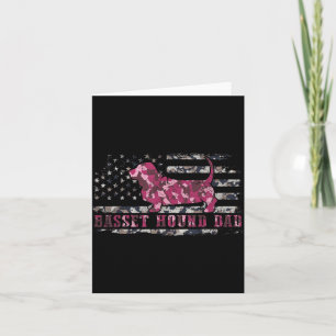 Basset Hound Dad Camo American Flag Camouflage USA Card