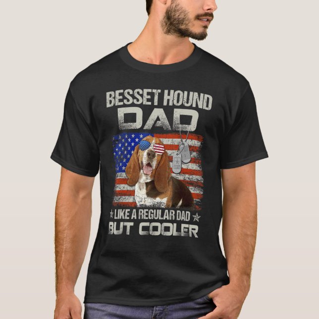 Basset Hound Dad Like A Regular Dad But Cooler Dog T-Shirt (Front)