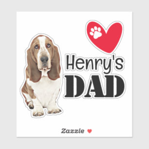 Basset Hound Dad Personalised Sticker