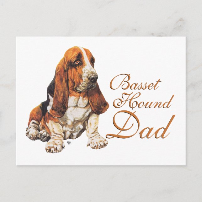 Basset Hound Dad Postcard (Front)