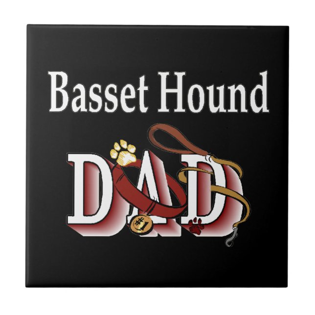 Basset Hound Dad Tile (Front)