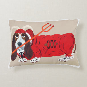 Basset Hound Devil Decorative Cushion