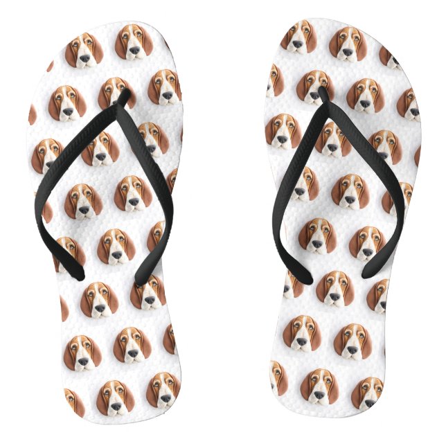 Basset Hound Dog 3D Inspired Thongs (Footbed)
