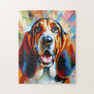 Basset Hound Dog Acrylic Print Dog Lover Gift Jigsaw Puzzle