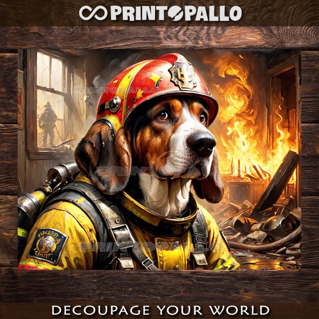 Basset Hound dog as a Firefighter -  Tissue Paper (Creator Uploaded)