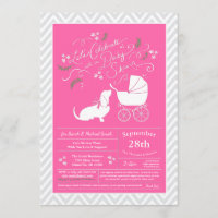 Basset Hound Dog Baby Shower Girl Pink