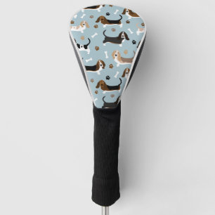 Basset Hound Dog Bones and Paws Golf Head Cover