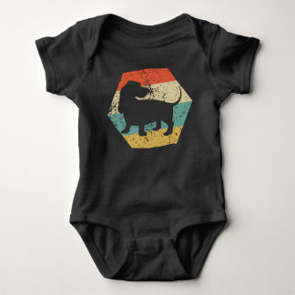 Basset Hound Dog Breed Retro Distressed Hexagon Baby Bodysuit