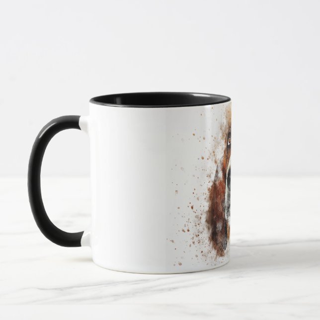 Basset Hound Dog Brown White Pet Doggie Doggy Pup Mug (Left)