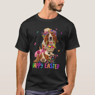 Basset Hound Dog Bunny Easter Costume Rabbit Happy T-Shirt