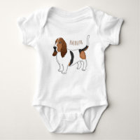 Basset hound dog cartoon illustration