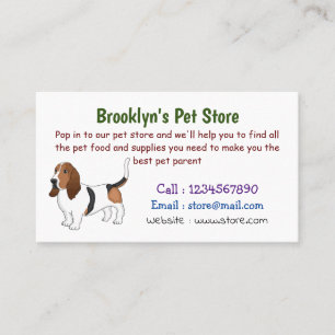 Basset hound dog cartoon illustration  business card