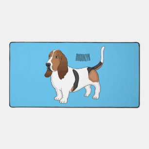 Basset hound dog cartoon illustration  desk mat