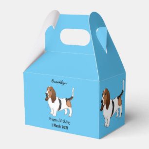 Basset hound dog cartoon illustration  favour box